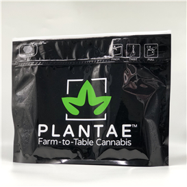 Glossy Black Marijuana Bags Stand Up Pouch Dispensary Bags
