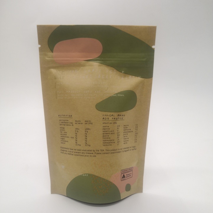 New Gelatin Packaging: Kraft paper stand-up zipper bag