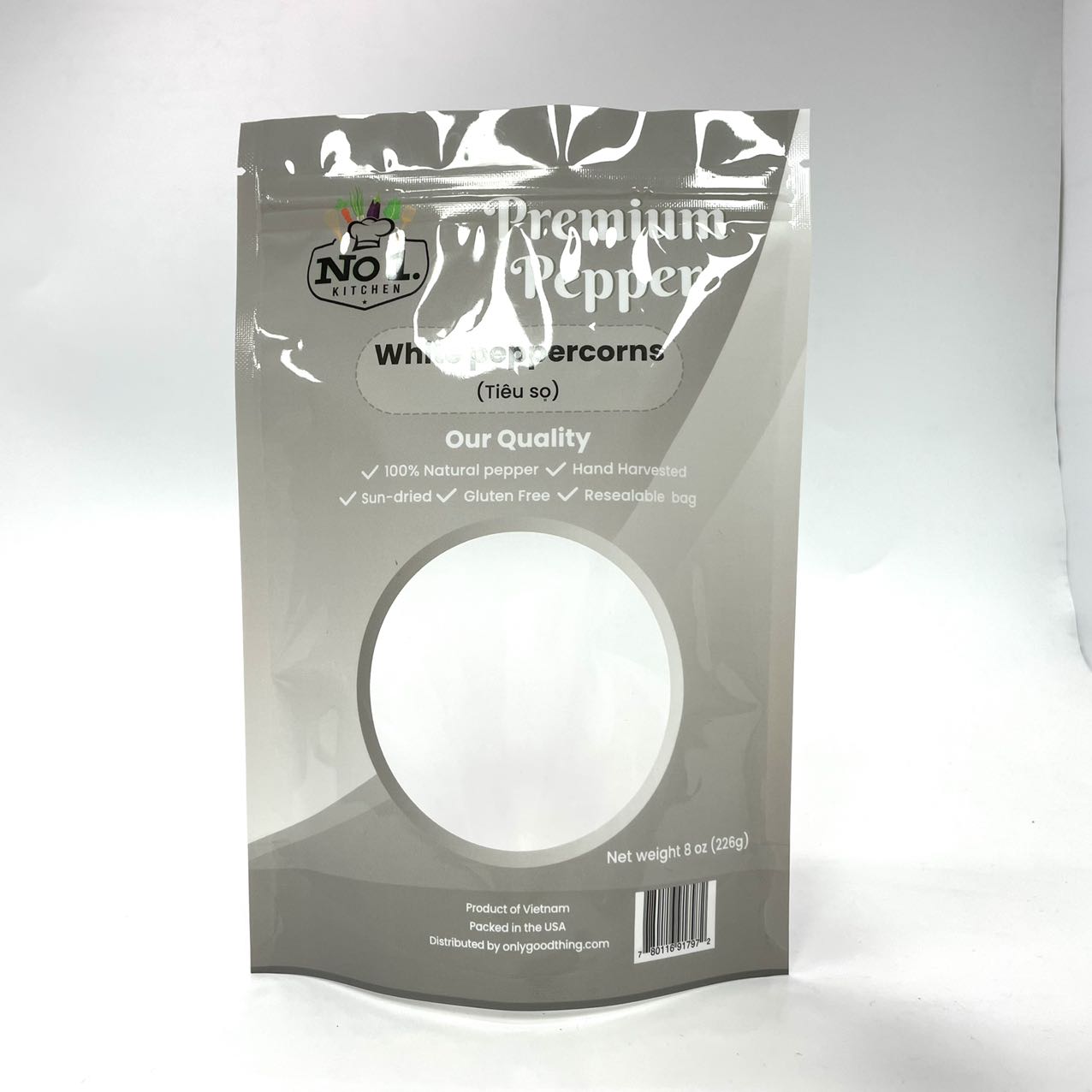 Window Stand Up Pouches for White Peppercorns Packaging