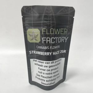 Strawberry Haze CBD flower packaging bag with round corner