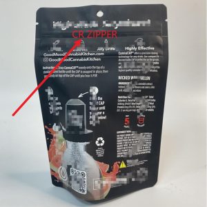 Child-resistant Zipper Edibles stand-up pouch for CANNABIS