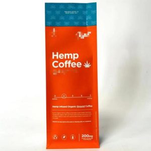 200gram Hemp Coffee Custom Printed box bags or Flat Bottom Coffee Bags1