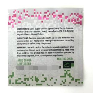 THC Vegan Gummies Packaging Custom Printed 3 Side Sealed Bags2