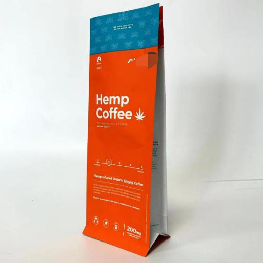 Half pound 0.5lb Hemp Coffee Packaging Custom flat bottom bags