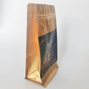 Coffee Custom Printed Flat Bottom Gold bags