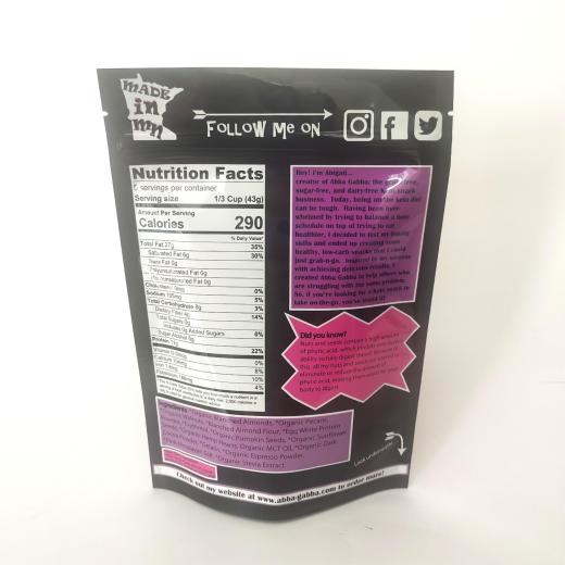 stand-up with shaped front window packaging bags