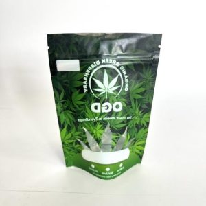 Matte green packaging bag