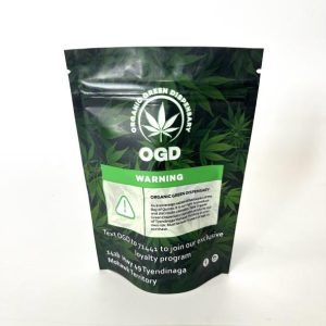 Matte green packaging bag