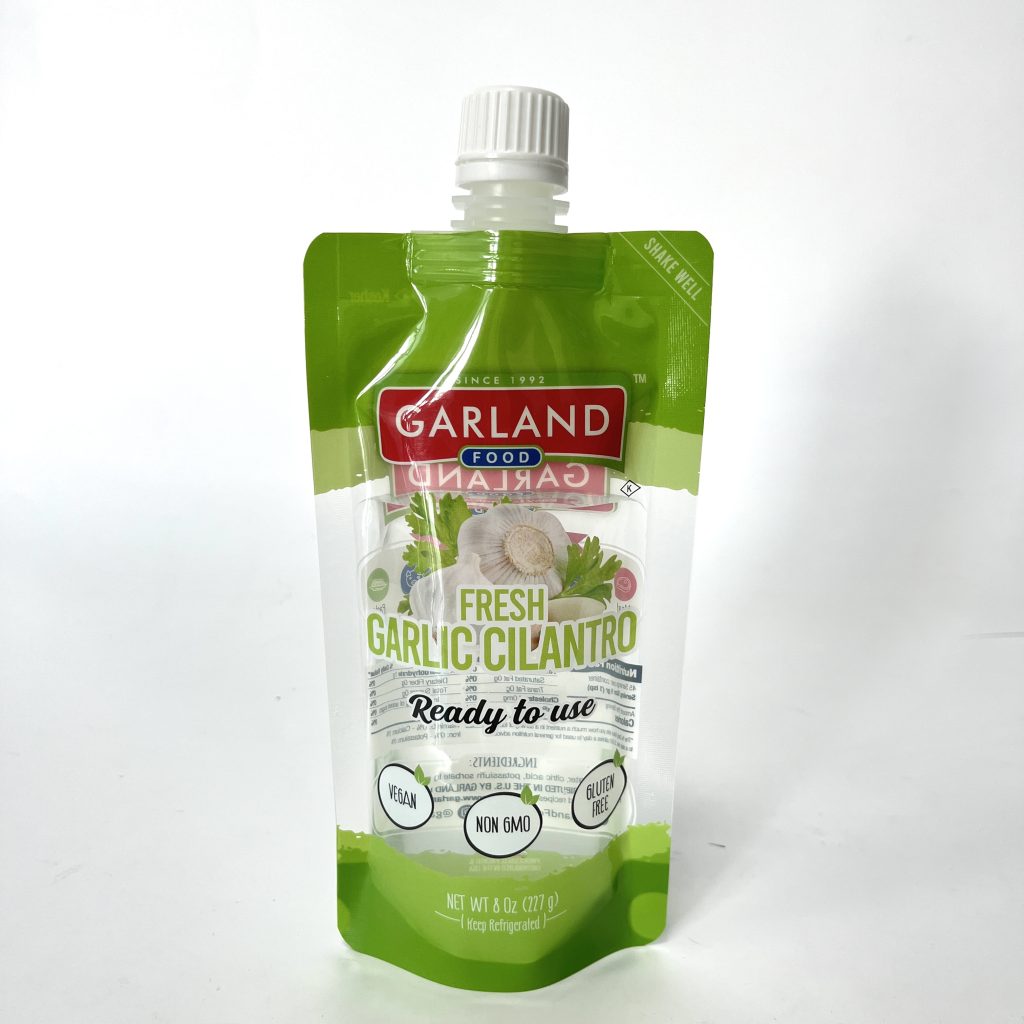Premium Spout Pouch Stand-up Bag for Customized Garlic Cilantro Spice Packaging