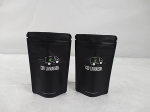 Simple all black stand up bag