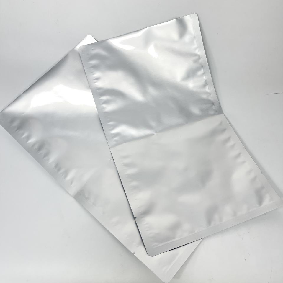Unprinted clear three-side sealed pure aluminum retortable pouch