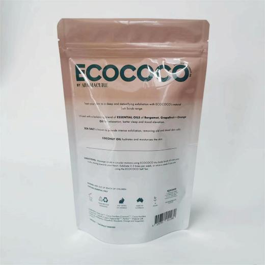 standup bags with zipper for body scrub packaging Gozeniths