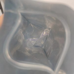matte blue stand up bag