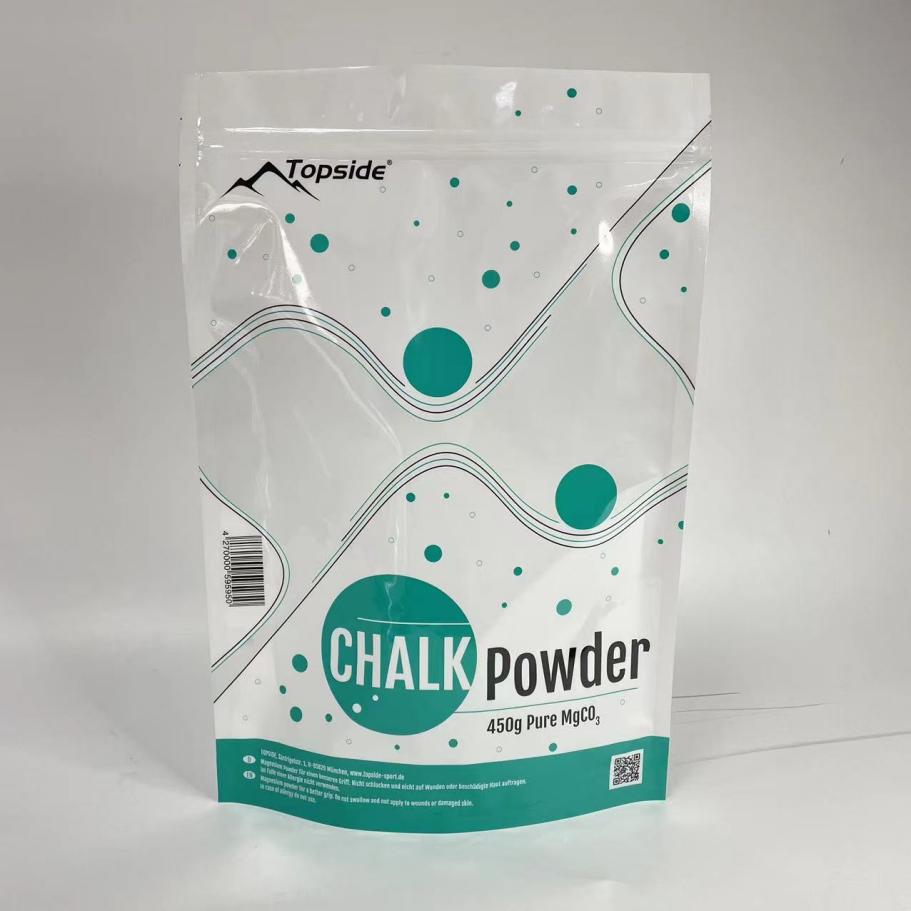 450g Chalk Powder Clear Printed Stand Up Pouch