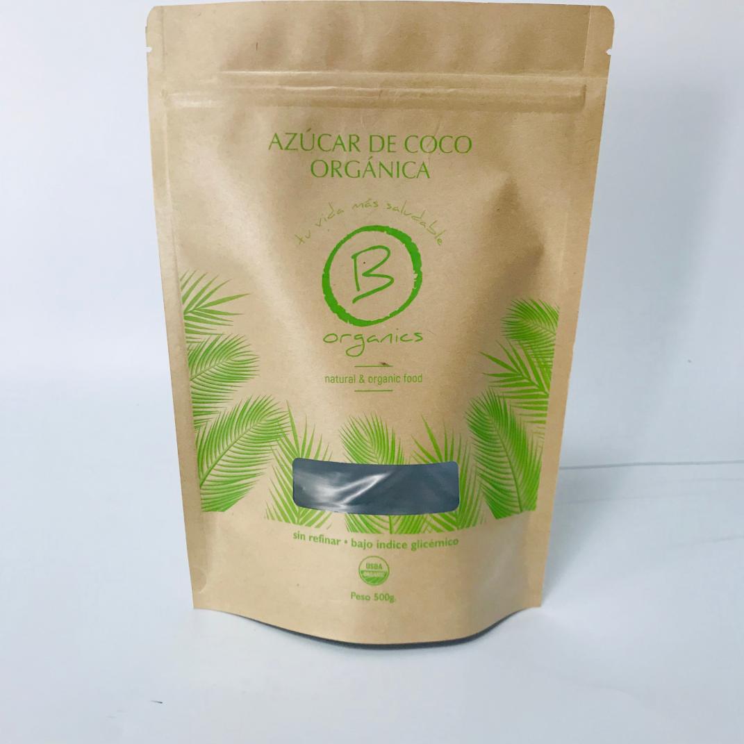 Kraft Paper Custom Packaging Bags for 500g Organic Coconut Sugar