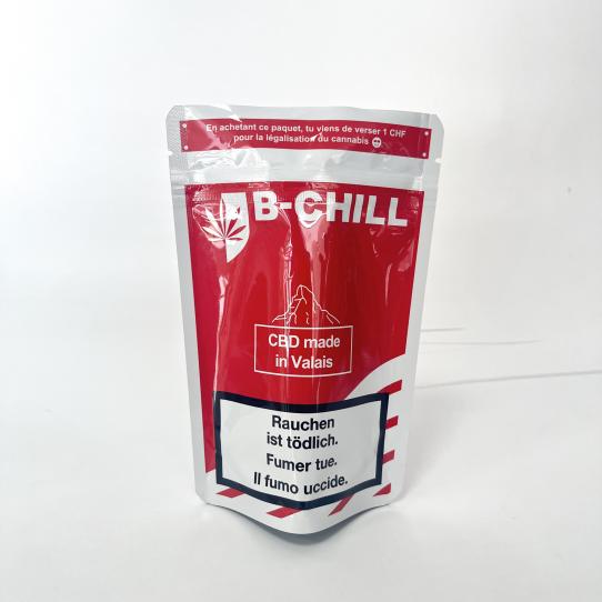 Red and white color stand up bag with zipper for CBD