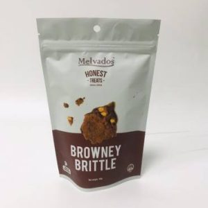 100g custom hard-brushed stand-up pouch packaging - enjoy delicious brownie crisps