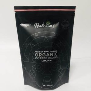 Matte coffee stand bag with vents