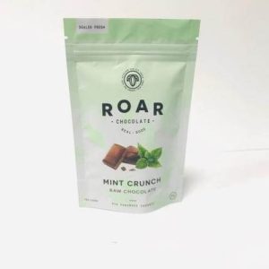 Savor Sweet Delight with Our 90g Mint Crispy Raw Chocolate Stand-Up Bag