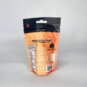 Stand-Up Pouch with child-lock zip and hang hole for 1.26oz premium delta 8 gummies