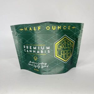 Wide stand-Up Pouch with zipper for 0.5oz premium cannabis