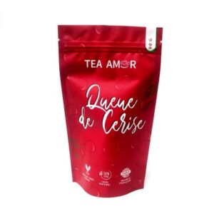 90g cherry tea custom printed blue stand up bag