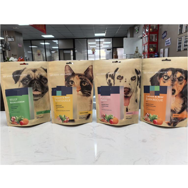 500g Frozen Pet Food Specialties Pouch with Window and Aluminium Plating