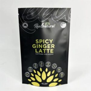 Custom Printed Metallic Matte Stand-up Pouches for 100g Latte Coffee Powder