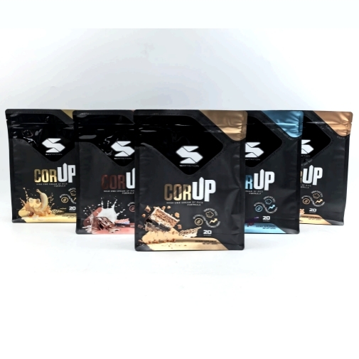 Fitness Supplements Packaging High Barrier Flat Bottom Zipper Bags with UV Surface Finish