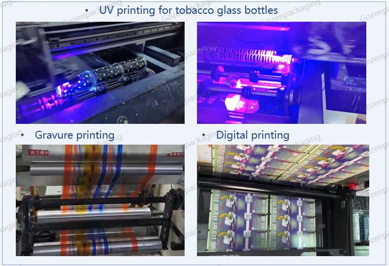 UV printing for tobacco glass bottles
