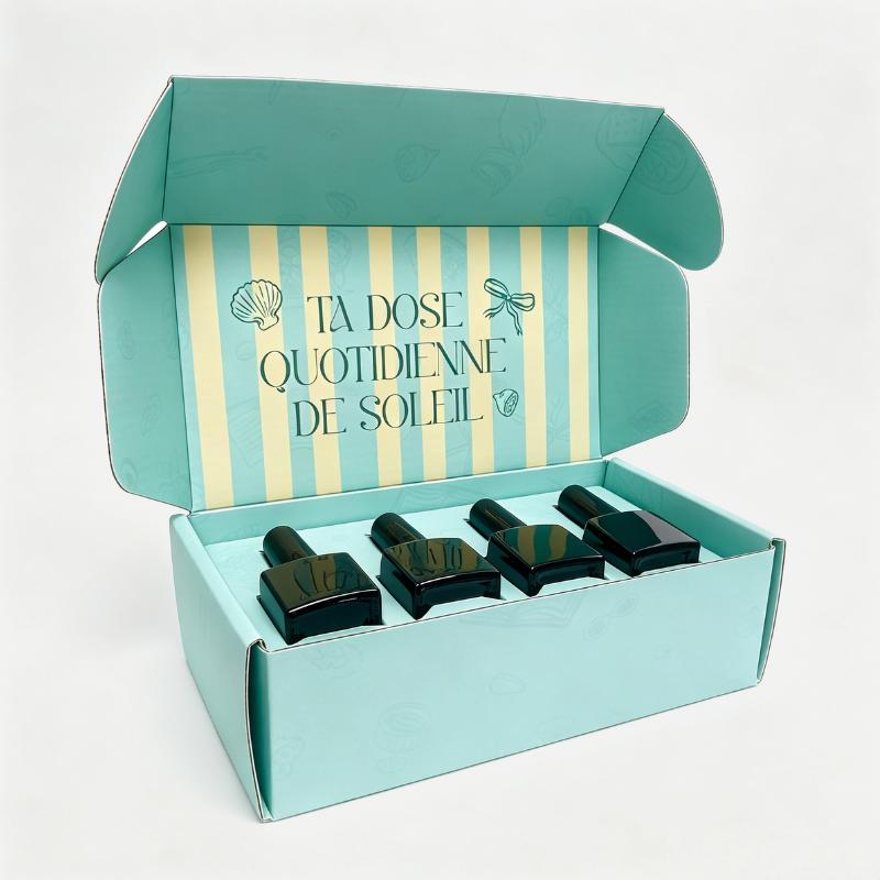Printed Corrugated RETT Mailer Box with Insert for Cosmetics | Nail Product Packaging